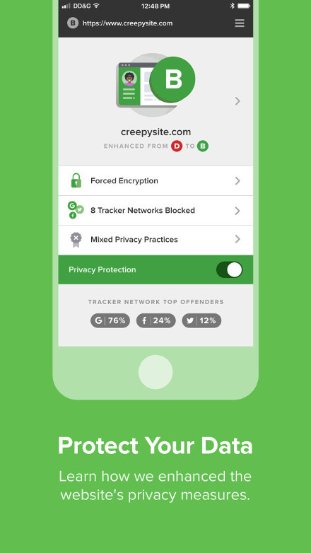 Screenshot of the DuckDuckGo Privacy Browser for iOS